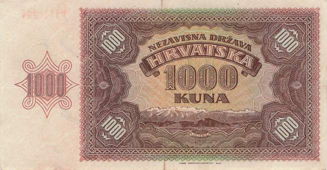 Kroatien p4 1000 Kuna 1941